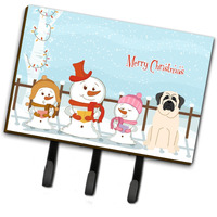 "Caroline's Treasures Christmas Carolers Merry Mastiff White Leash or Key Holder BB2348TH68, Triple"