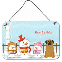 "Caroline's Treasures Merry Christmas Carolers Mastiff Wall or Door Hanging Prints BB2349DS812, 8"" x 12"", Multicolor"