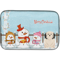 "Caroline's Treasures Merry Christmas Carolers Lowchen Dish Drying Mat, 14"" x 21"""