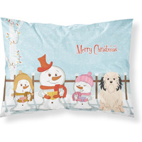 "Caroline's Treasures Merry Christmas Carolers Lowchen Fabric Standard Pillowcase BB2350PILLOWCASE, Multicolor"