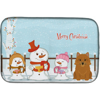 "Caroline's Treasures Merry Christmas Carolers Norwich Terrier Dish Drying Mat, 14 X 21"