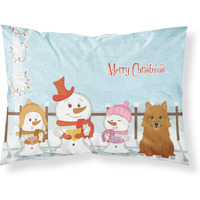 "Caroline's Treasures Merry Christmas Carolers Norwich Terrier Fabric Standard Pillowcase BB2351PILLOWCASE, Multicolor"