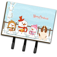 "Caroline's Treasures Christmas Carolers Merry Basset Hound Leash or Key Holder BB2352TH68, Triple"