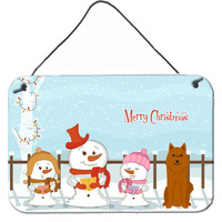 "Caroline's Treasures Christmas Carolers Merry Karelian Bear Dog Wall or Door Hanging Prints BB2353DS812, 8"" x 12"""