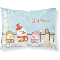 "Caroline's Treasures Merry Christmas Carolers Borzoi Fabric Standard Pillowcase BB2354PILLOWCASE, Multicolor"