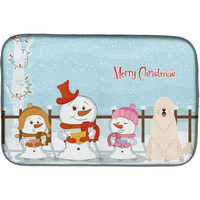 "Caroline's Treasures Merry Christmas Carolers South Russian Sheepdog Dish Drying Mat, 14"" x 21"""