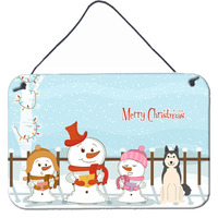 "Caroline's Treasures Christmas Carolers Merry West Siberian Laika Spitz Wall or Door Hanging Prints BB2356DS812, 8"" x 12"""