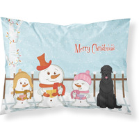 "Caroline's Treasures Merry Christmas Carolers Black Russian Terrier Fabric Standard Pillowcase BB2357PILLOWCASE, Multicolor"