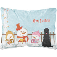 "Caroline's Treasures BB2357PW1216 Merry Christmas Carolers Black Russian Terrier Canvas Fabric Decorative Pillow, 12"" H x 16"" W, Multicolor"