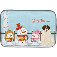 "Caroline's Treasures Merry Christmas Carolers Moscow Watchdog Dish Drying Mat, 14"" x 21"""