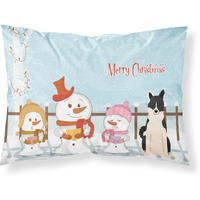 "Caroline's Treasures Merry Christmas Carolers Russo-European Laika Spitz Fabric Standard Pillowcase BB2360PILLOWCASE, Multicolor"