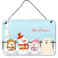 "Caroline's Treasures Christmas Carolers Merry Samoyed Wall or Door Hanging Prints BB2361DS812, 8"" x 12"""