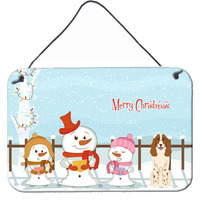 "Caroline's Treasures Christmas Carolers Merry Russian Spaniel Wall or Door Hanging Prints BB2362DS812, 8"" x 12"""