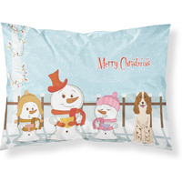 "Caroline's Treasures Merry Christmas Carolers Russian Spaniel Fabric Standard Pillowcase BB2362PILLOWCASE, Multicolor"
