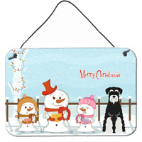 "Caroline's Treasures Christmas Carolers Merry Standard Schnauzer Salt and Pepper Wall or Door Hanging Prints BB2364DS812, 8"" x 12"""