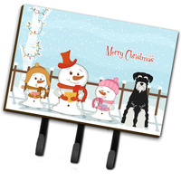 "Caroline's Treasures Merry Christmas Carolers Standard Schnauzer Salt and Pepper Leash or Key Holder BB2364TH68, Triple, Multicolor"