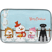 "Caroline's Treasures Merry Christmas Carolers Standard Schnauzer Black Grey Dish Drying Mat, 14"" x 21"""