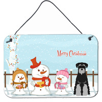 "Caroline's Treasures Merry Christmas Carolers Standard Schnauzer Black Grey Wall or Door Hanging Prints BB2365DS812, 8"" x 12"", Multicolor"