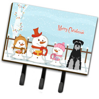 "Caroline's Treasures Christmas Carolers Merry Standard Schnauzer Black Grey Leash or Key Holder BB2365TH68, Triple"