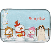 "Caroline's Treasures Merry Christmas Carolers Saint Bernard Dish Drying Mat, 14"" x 21"""