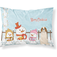 "Caroline's Treasures Merry Christmas Carolers Saint Bernard Fabric Standard Pillowcase BB2366PILLOWCASE, Multicolor"