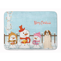 "Caroline's Treasures Merry Christmas Carolers Saint Bernard Floor Mat, 19"" x 27"", Multicolor"