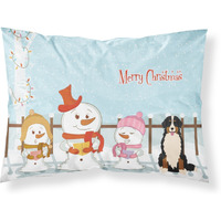 "Caroline's Treasures Merry Christmas Carolers Bernese Mountain Dog Fabric Standard Pillowcase BB2367PILLOWCASE, Multicolor"