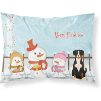 Caroline's Treasures Christmas Carolers Merry Entlebucher Fabric Standard Pillowcase BB2369PILLOWCASE