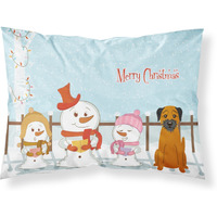 "Caroline's Treasures Merry Christmas Carolers Border Terrier Fabric Standard Pillowcase BB2370PILLOWCASE, Multicolor"