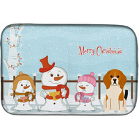 "Caroline's Treasures Merry Christmas Carolers Beagle Dish Drying Mat, 14"" x 21"""