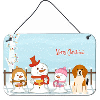"Caroline's Treasures Merry Christmas Carolers Beagle Tricolor Wall or Door Hanging Prints BB2371DS812, 8"" x 12"", Multicolor"