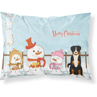 "Caroline's Treasures Merry Christmas Carolers Appenzeller Sennenhund Fabric Standard Pillowcase BB2374PILLOWCASE, Multicolor"