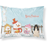 "Caroline's Treasures Merry Christmas Carolers Swiss Hound Fabric Standard Pillowcase BB2375PILLOWCASE, Multicolor"