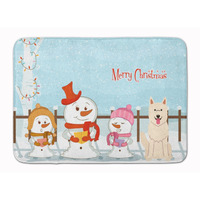 "Caroline's Treasures Merry Christmas White German Shepherd Floor Mat, 19"" x 27"", Multicolor"
