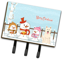 "Caroline's Treasures Merry Christmas Carolers White German Shepherd Leash or Key Holder BB2376TH68, Triple, Multicolor"