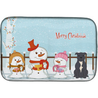 "Caroline's Treasures Merry Christmas Carolers Staffordshire Bull Terrier Dish Drying Mat, 14"" x 21"""