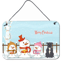 "Caroline's Treasures Merry Christmas Carolers Staffordshire Bull Terrier Blue Wall or Door Hanging Prints BB2377DS812, 8"" x 12"", Multicolor"
