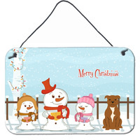 "Caroline's Treasures Merry Christmas Carolers Staffordshire Bull Terrier Brown Wall or Door Hanging Prints BB2378DS812, 8"" x 12"", Multicolor"