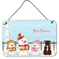 "Caroline's Treasures Christmas Carolers Merry Staffordshire Bull Terrier Chocolate Wall or Door Hanging Prints BB2379DS812, 8"" x 12"""