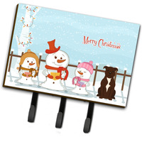 "Caroline's Treasures Christmas Carolers Merry Staffordshire Bull Terrier Chocolate Leash or Key Holder BB2379TH68, Triple"