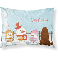 "Caroline's Treasures Merry Christmas Carolers Caucasian Shepherd Dog Fabric Standard Pillowcase BB2381PILLOWCASE, Multicolor"