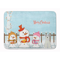 "Caroline's Treasures Christmas Miniature Schanuzer White Floor Mat, 19"" x 27"", Multicolor"