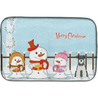 "Caroline's Treasures Merry Christmas Carolers Miniature Schnauzer Salt and Pepper Dish Drying Mat, 14 x 21"