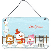 "Caroline's Treasures Christmas Carolers Merry Miniature Schanuzer Salt and Pepper Wall or Door Hanging Prints BB2385DS812, 8"" x 12"""
