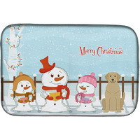 "Caroline's Treasures Merry Christmas Carolers Yellow Labrador Dish Drying Mat, 14"" x 21"""