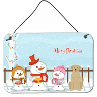 "Caroline's Treasures Christmas Carolers Merry Yellow Labrador Wall or Door Hanging Prints BB2386DS812, 8"" x 12"""