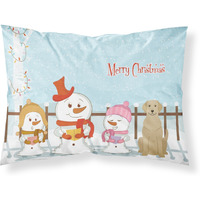 "Caroline's Treasures Merry Christmas Carolers Yellow Labrador Fabric Standard Pillowcase BB2386PILLOWCASE, Multicolor"