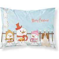 "Caroline's Treasures Merry Christmas Carolers Cavalier Spaniel Fabric Standard Pillowcase BB2389PILLOWCASE, Multicolor"