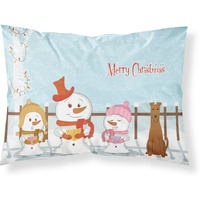 "Caroline's Treasures Merry Christmas Carolers Irish Terrier Fabric Standard Pillowcase BB2393PILLOWCASE, Multicolor"