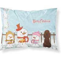 "Caroline's Treasures Merry Christmas Carolers Irish Water Spaniel Fabric Standard Pillowcase BB2394PILLOWCASE, Multicolor"